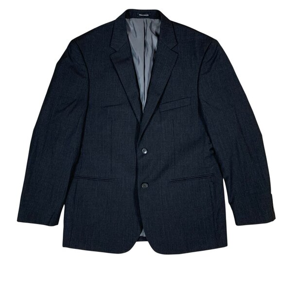 Pronto Uomo Wool Blend Blazer Suit Jacket Charcoal Gray 42R Two Button Lined